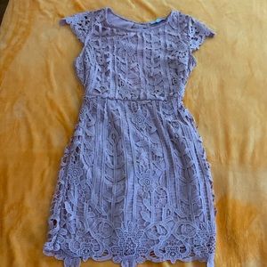 Lace cream pink dress.